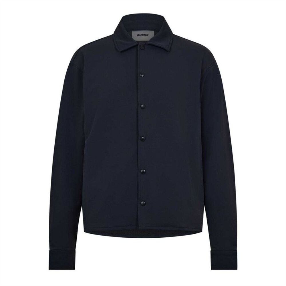 Guess Mens Achille Plain Overshirt / Jet Black